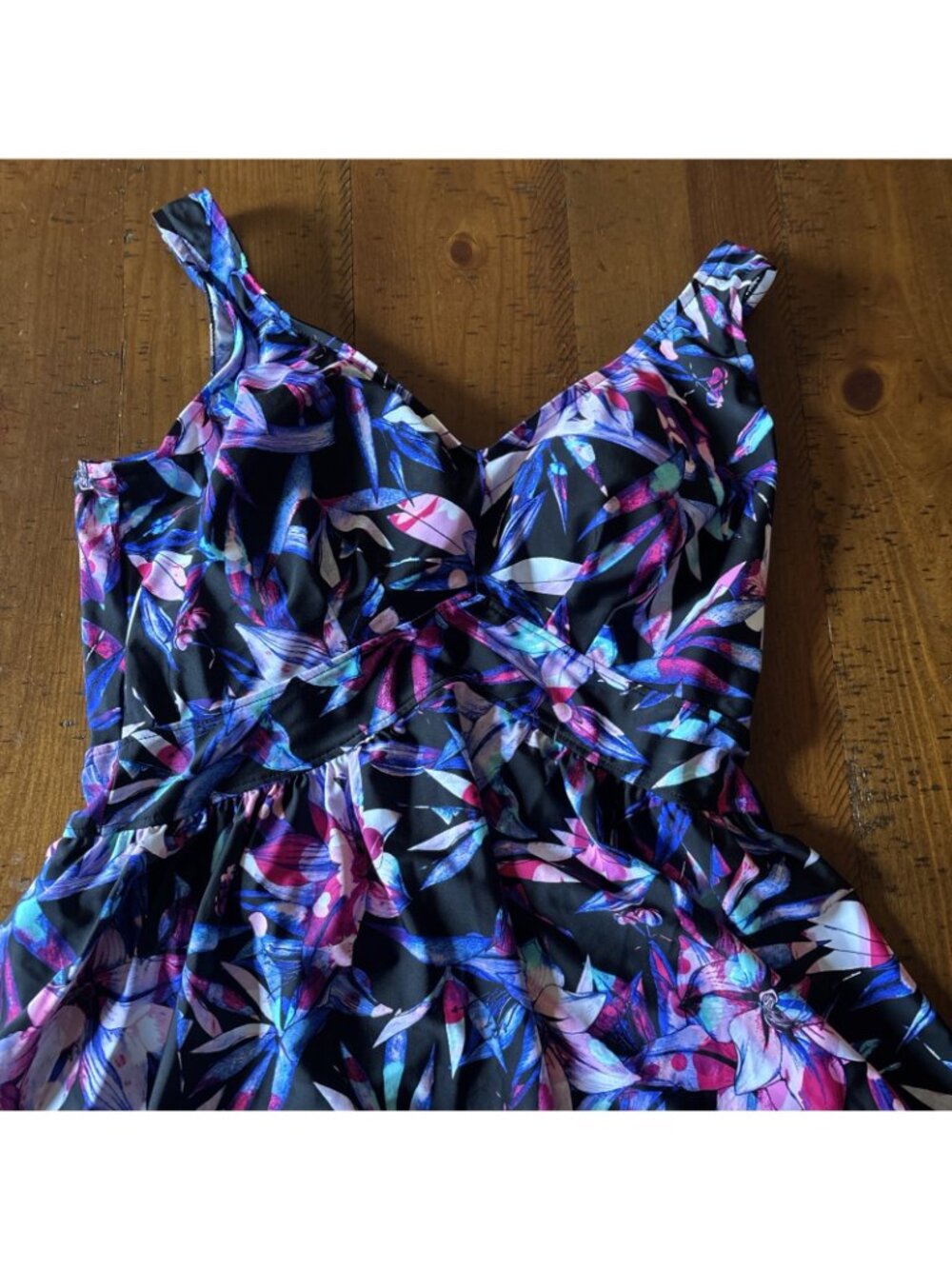 Le Cove Black & Blue One Piece Size 18W - Picture 2 of 8